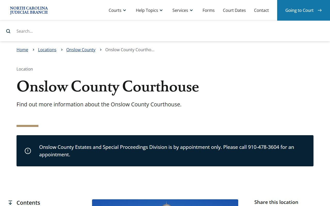 Jacksonville divorce records Onslow County Courthouse
