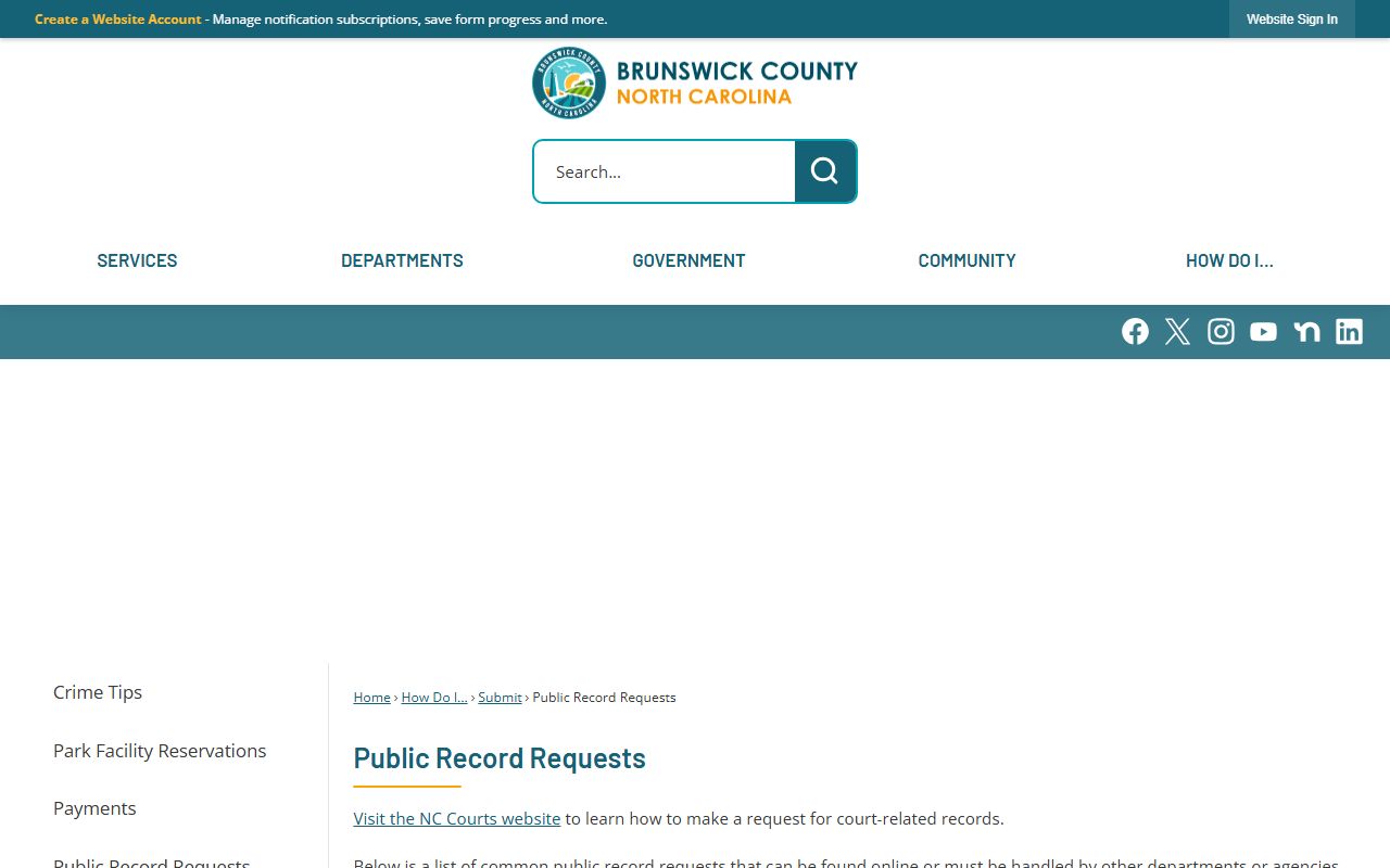 Brunswick County divorce records public records request
