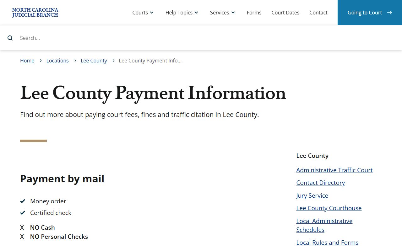 Lee County divorce records court payment information