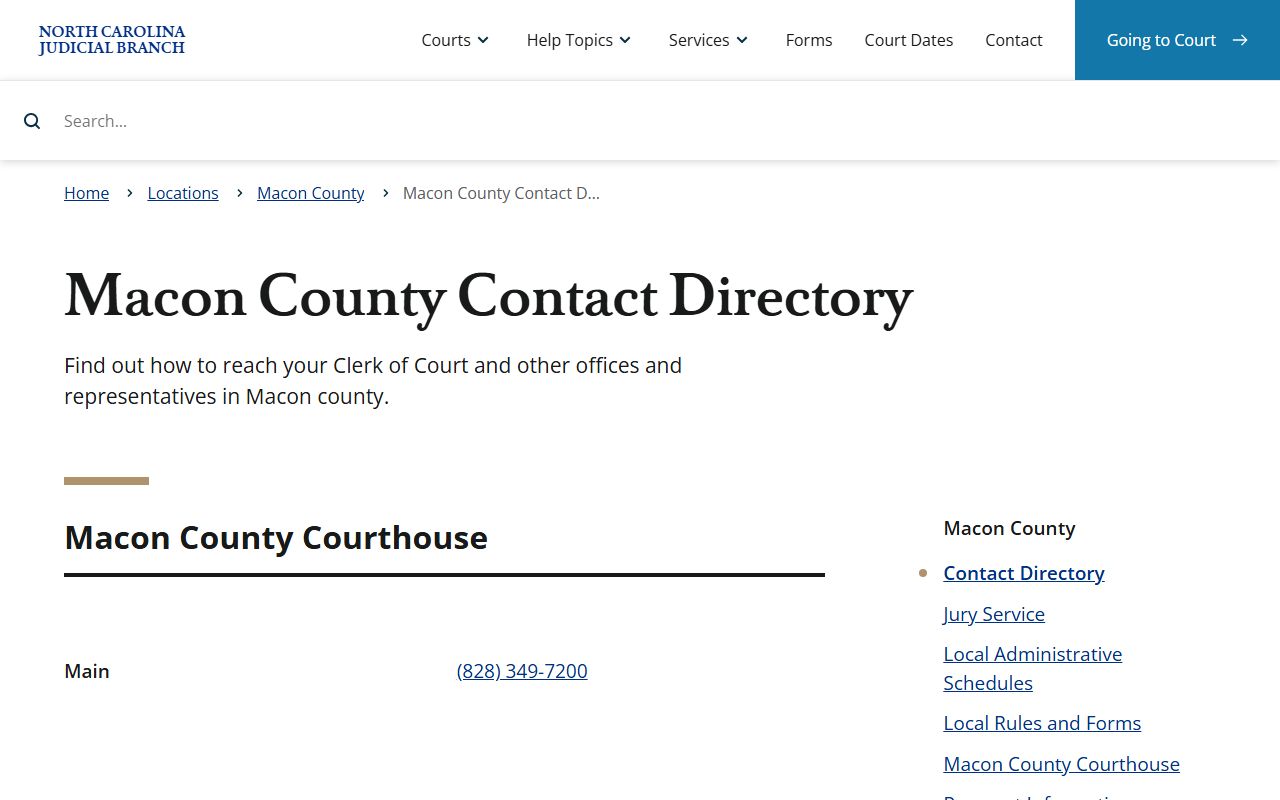 Macon County divorce records court contact directory