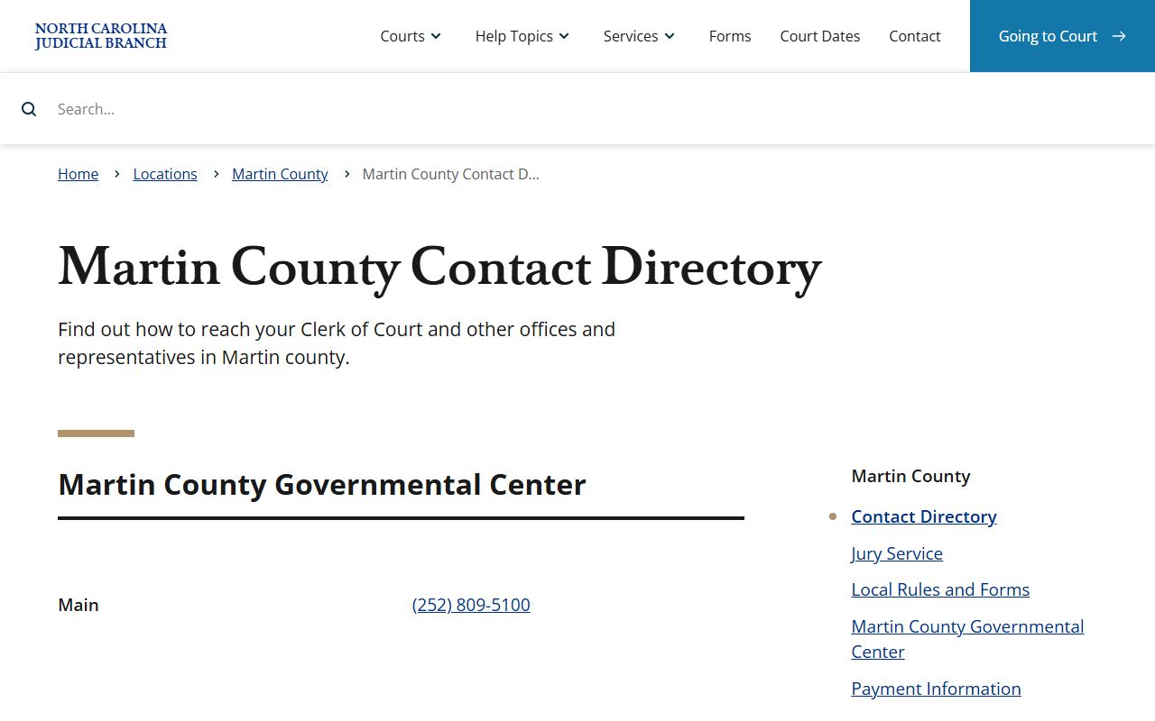 Martin County divorce records contact directory