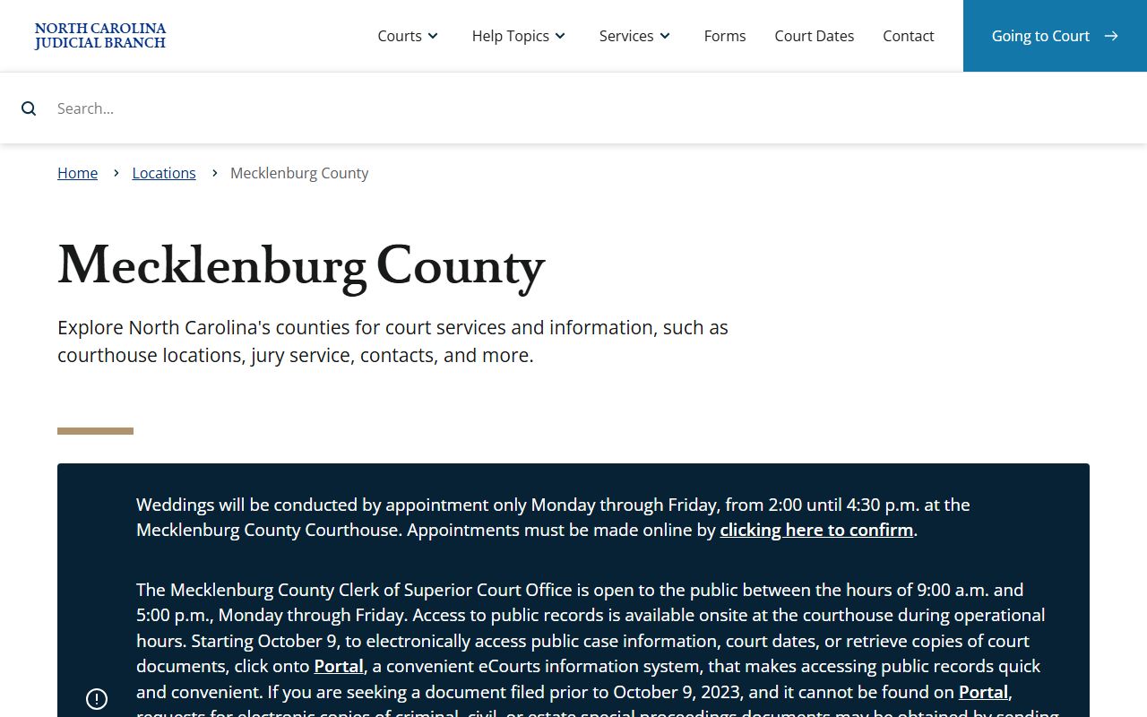 Mecklenburg County divorce records clerk of superior court website