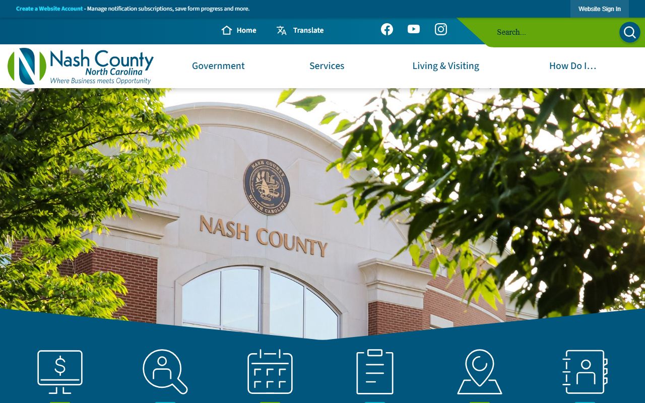 Nash County divorce records government website homepage