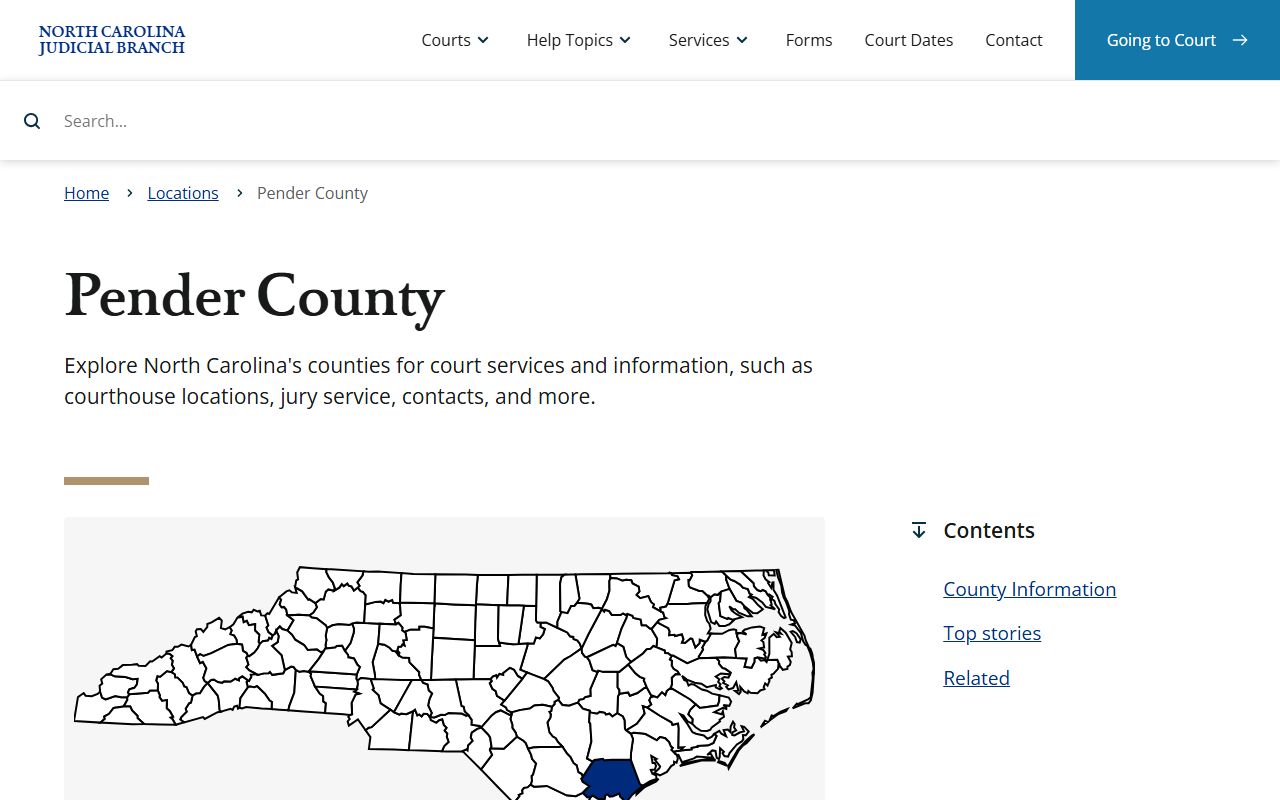 Pender County divorce records clerk of superior court website