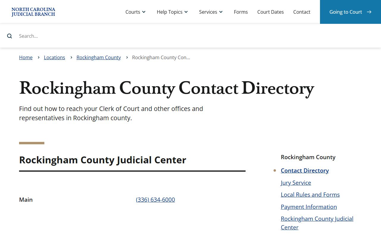 Rockingham County divorce records contact directory