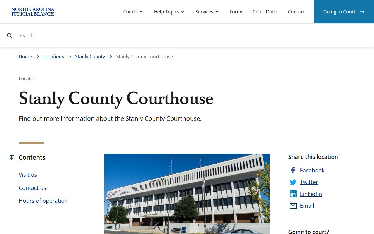 Stanly County divorce records courthouse resource