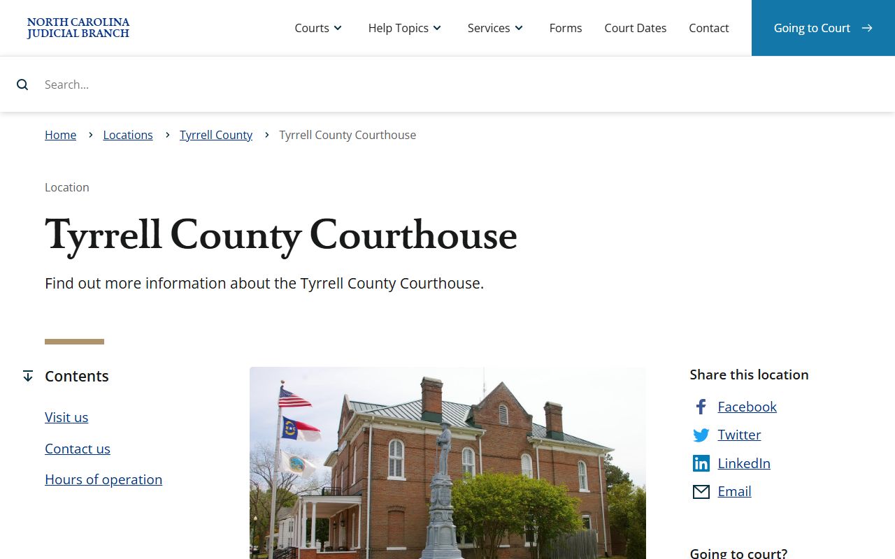 Tyrrell County divorce records courthouse resource